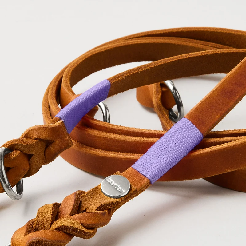 Lederleine SPORTY 250 cm, COGNAC (Umhängeleine)