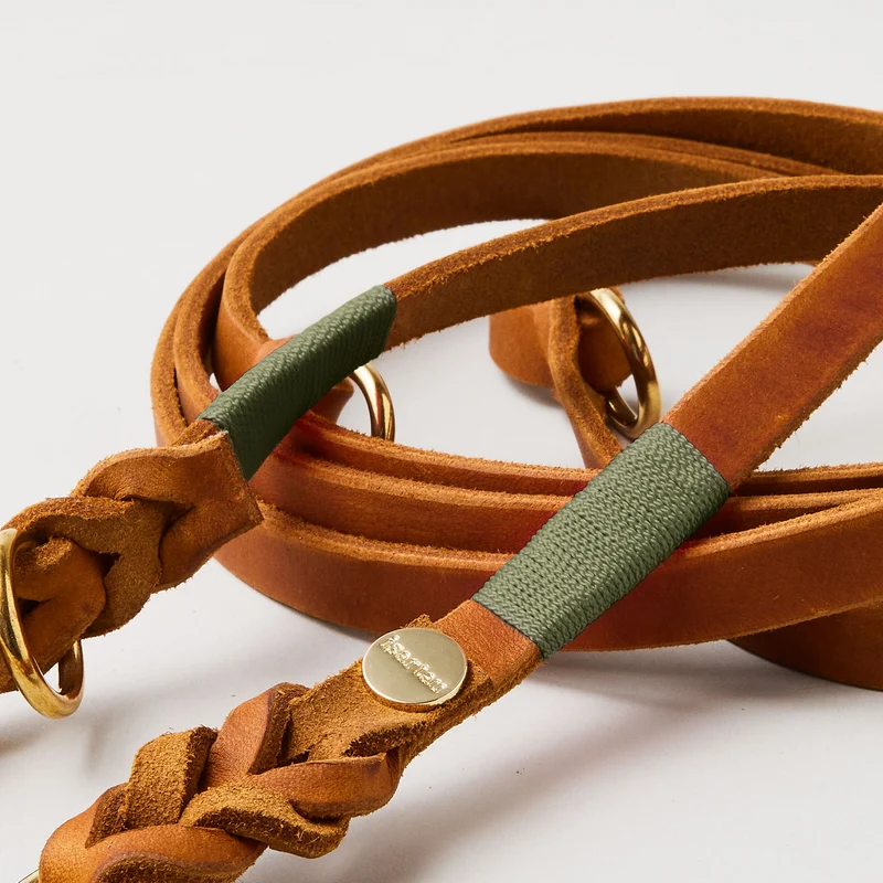 Lederleine SPORTY 250 cm, COGNAC (Umhängeleine)
