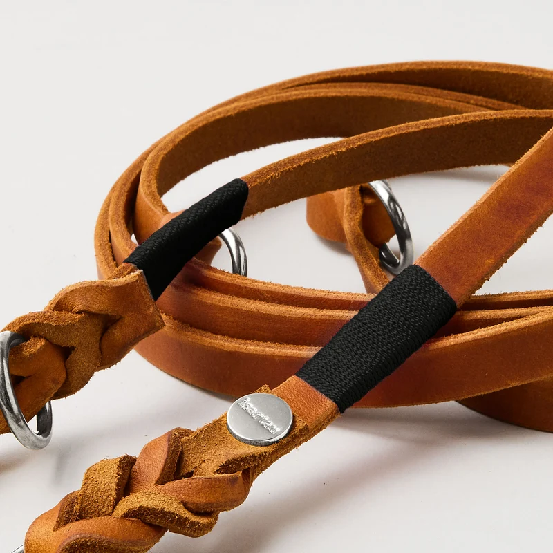 Lederleine SPORTY 250 cm, COGNAC (Umhängeleine)