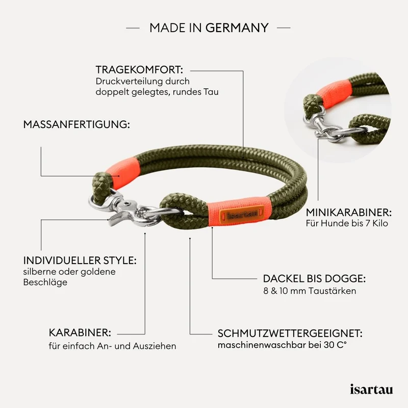 Festes Halsband Olive Grove NEONORANGE