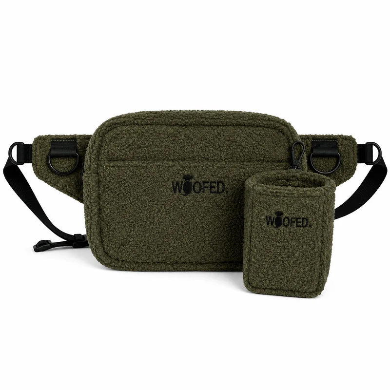 Multifunktionale Teddy Gassitasche - 2 in 1 Bauchtasche & Schultertasche Olive