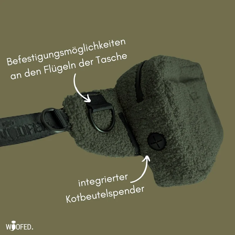 Multifunktionale Teddy Gassitasche - 2 in 1 Bauchtasche & Schultertasche Olive