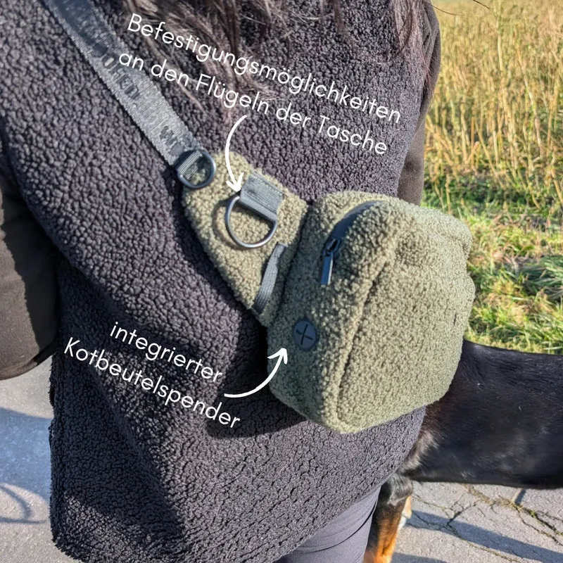 Multifunktionale Teddy Gassitasche - 2 in 1 Bauchtasche & Schultertasche Olive
