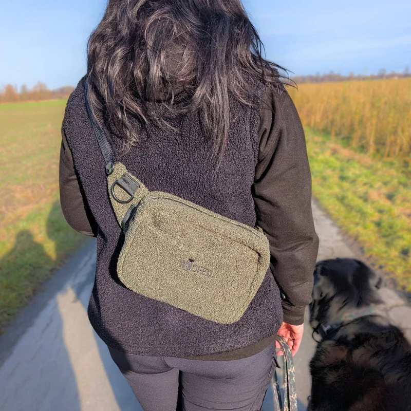 Multifunktionale Teddy Gassitasche - 2 in 1 Bauchtasche & Schultertasche Olive