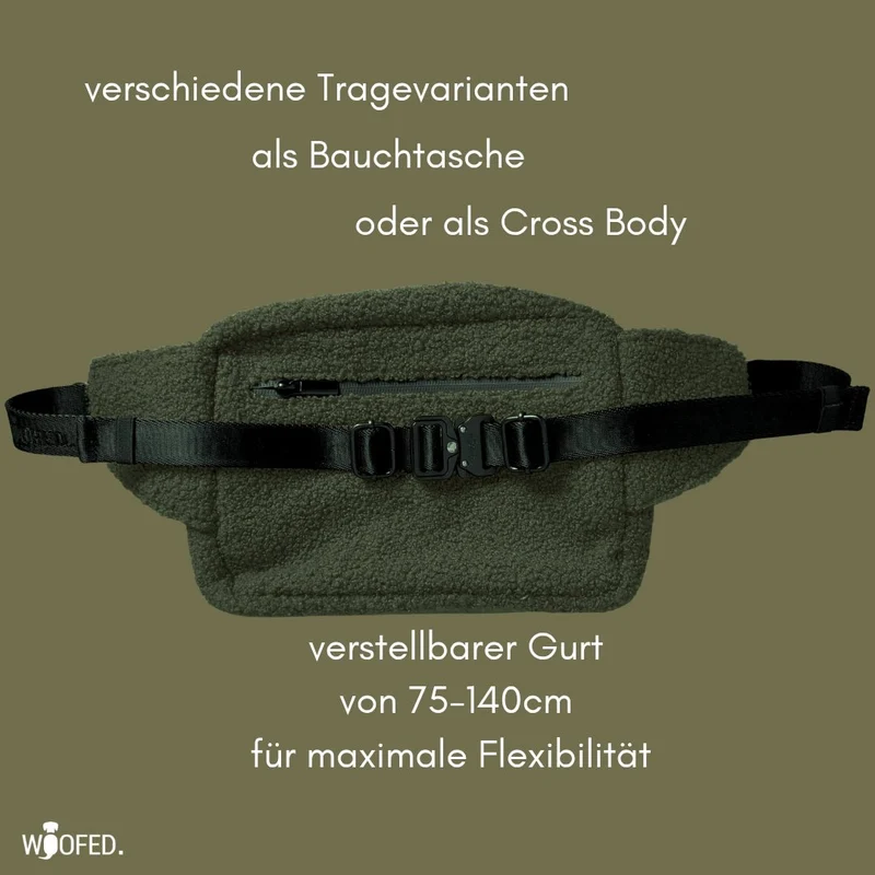 Multifunktionale Teddy Gassitasche - 2 in 1 Bauchtasche & Schultertasche Olive