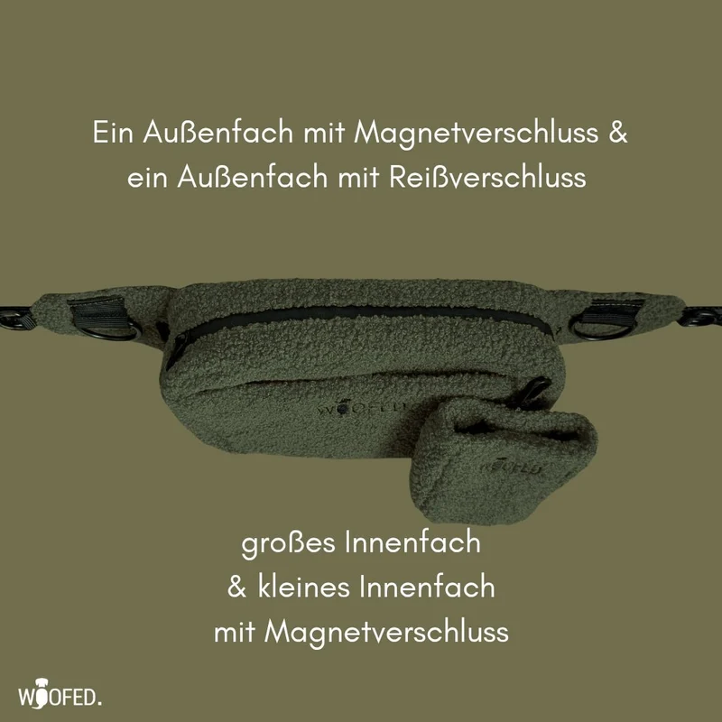 Multifunktionale Teddy Gassitasche - 2 in 1 Bauchtasche & Schultertasche Olive