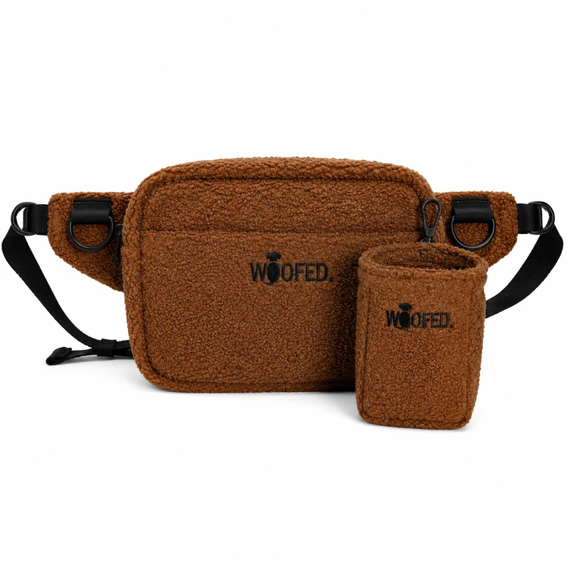 Multifunktionale Teddy Gassitasche - 2 in 1 Bauchtasche & Schultertasche Brown