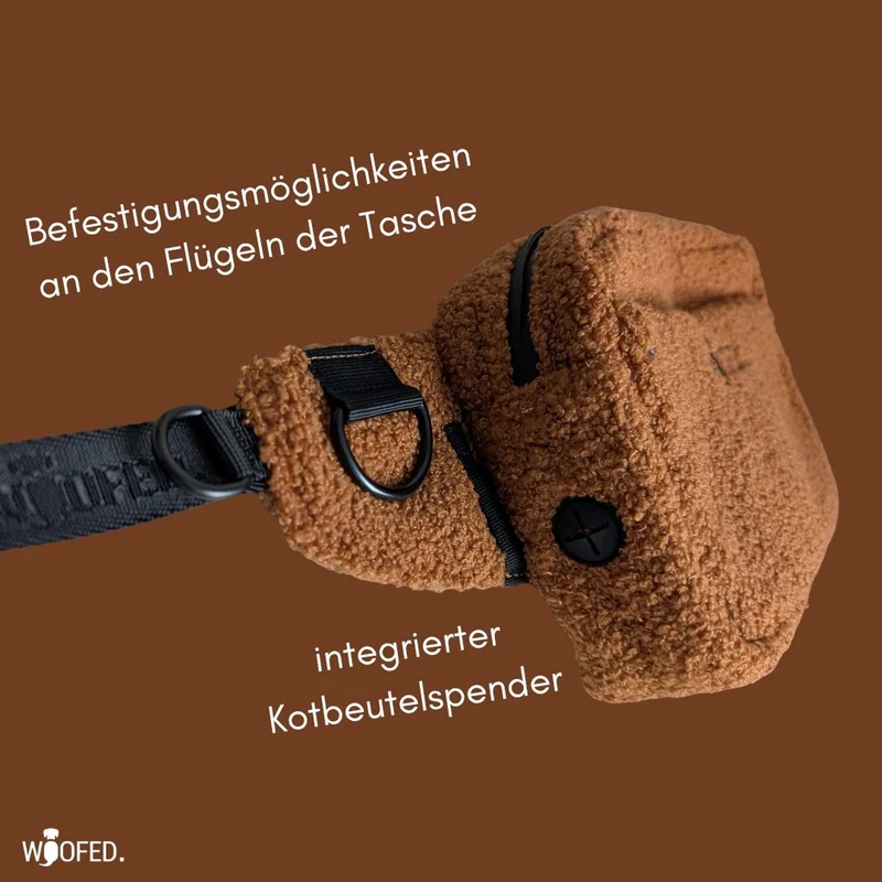 Multifunktionale Teddy Gassitasche - 2 in 1 Bauchtasche & Schultertasche Brown