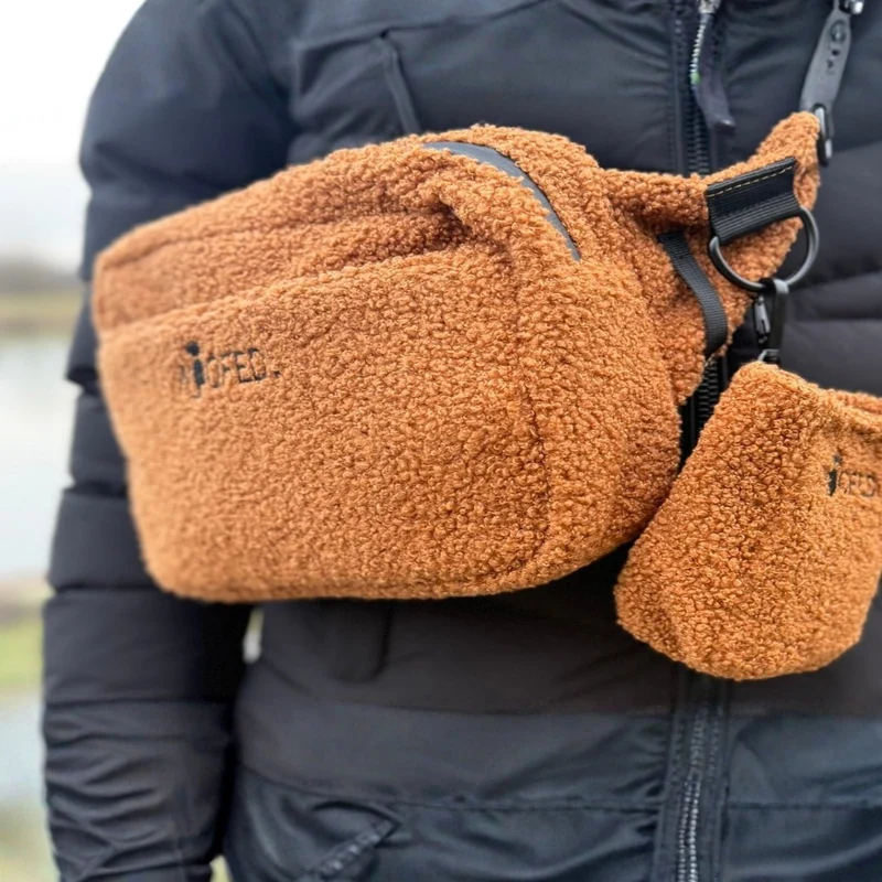 Multifunktionale Teddy Gassitasche - 2 in 1 Bauchtasche & Schultertasche Brown