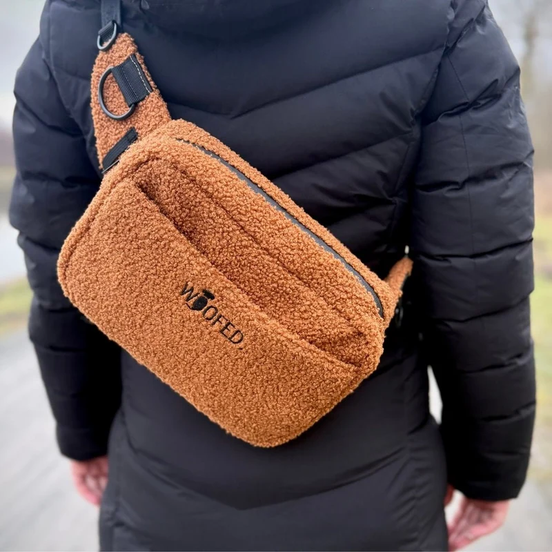 Multifunktionale Teddy Gassitasche - 2 in 1 Bauchtasche & Schultertasche Brown