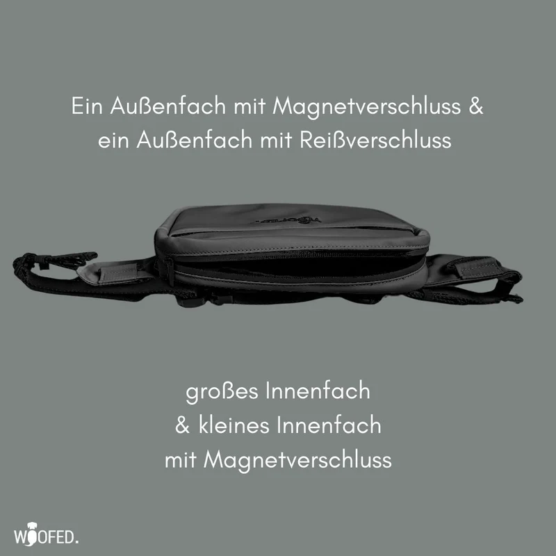Multifunktionale Gassitasche - 2 in 1 Bauchtasche & Schultertasche Grey