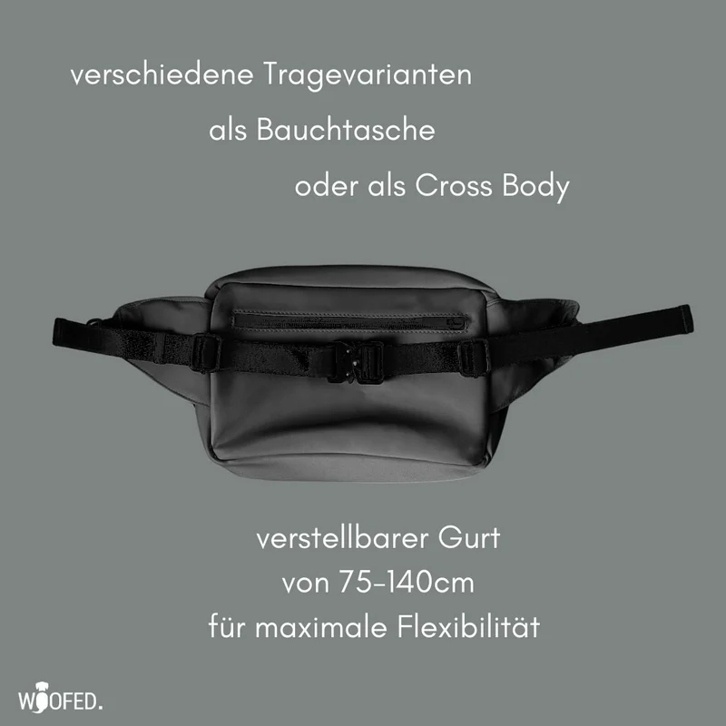 Multifunktionale Gassitasche - 2 in 1 Bauchtasche & Schultertasche Grey