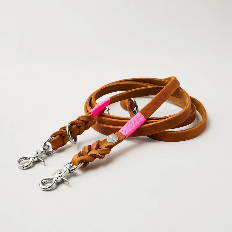 Lederleine SPORTY 250 cm, COGNAC (Umhängeleine)