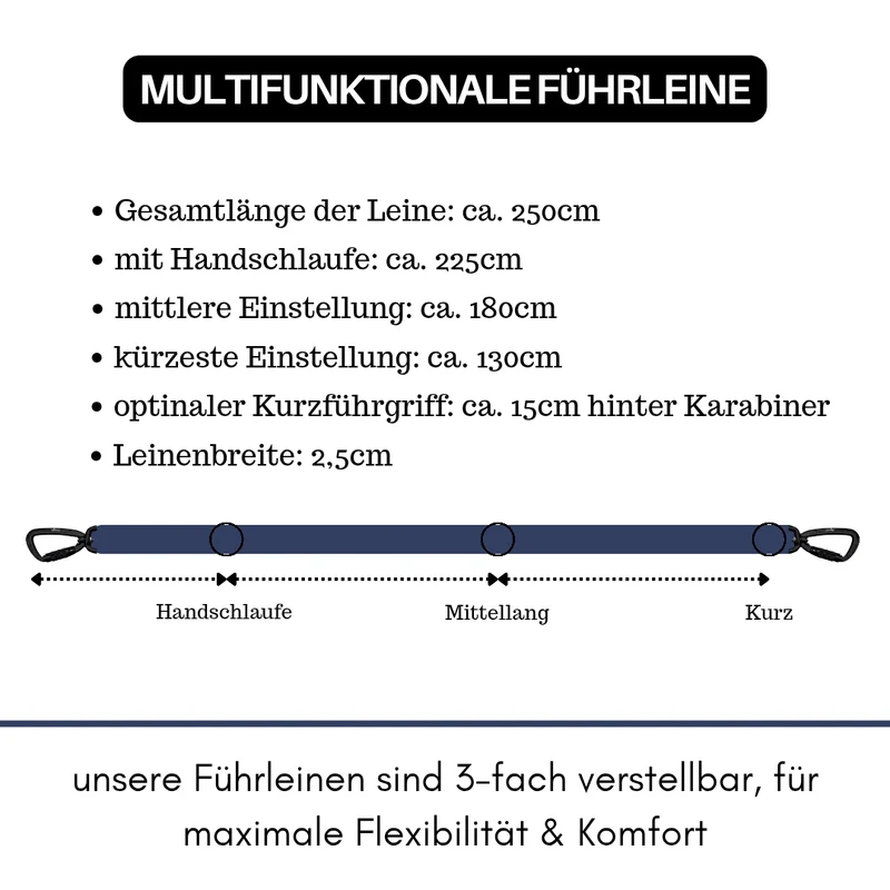 Nylon Pro Führleine Midnight Blue