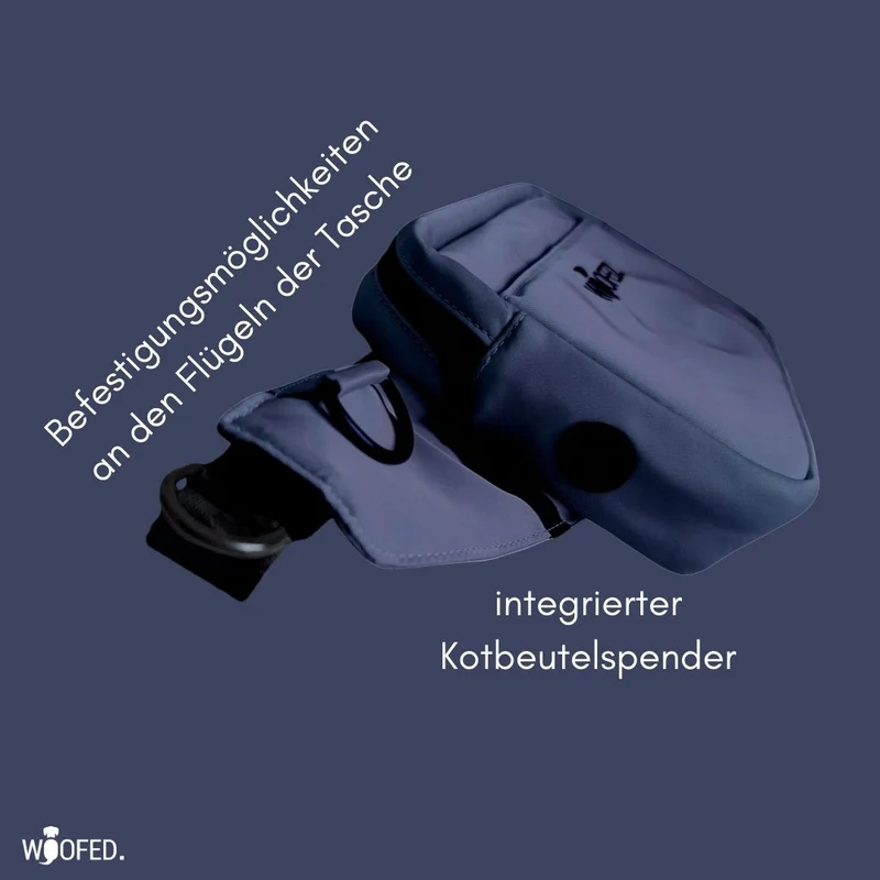 Multifunktionale Gassitasche - 2 in 1 Bauchtasche & Schultertasche Mignight Blue