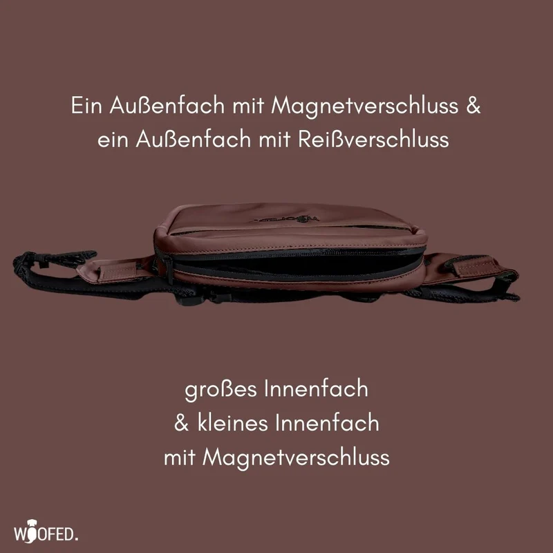 Multifunktionale Gassitasche - 2 in 1 Bauchtasche & Schultertasche Copper Brown
