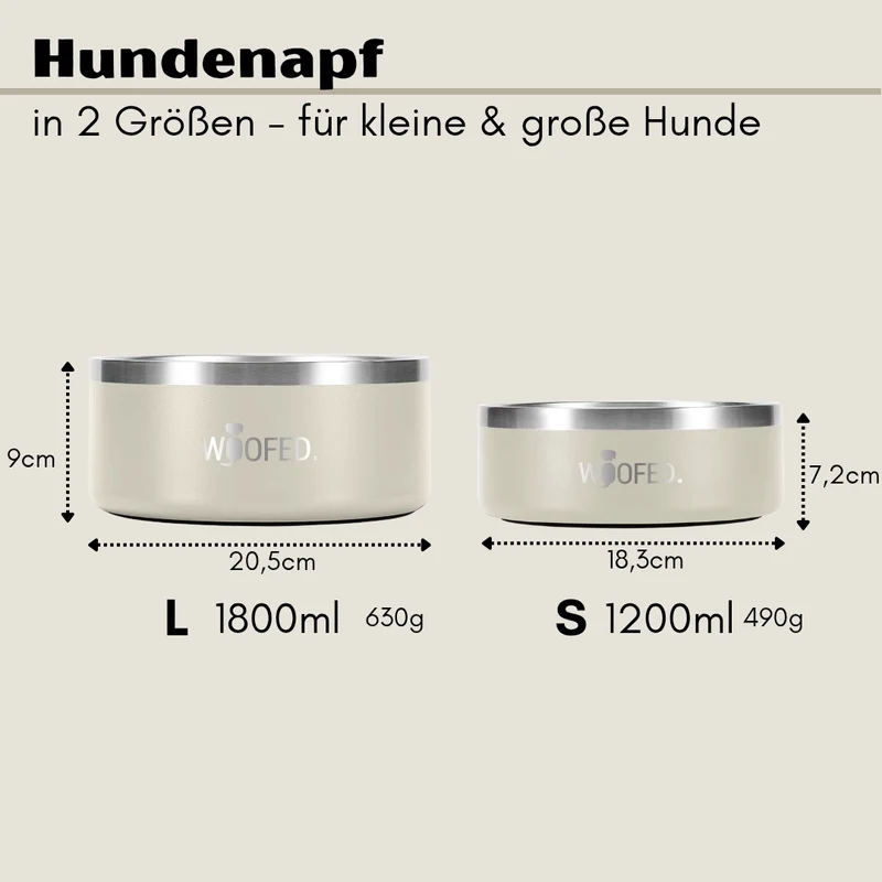 Premium Edelstahlnapf Creamy Beige