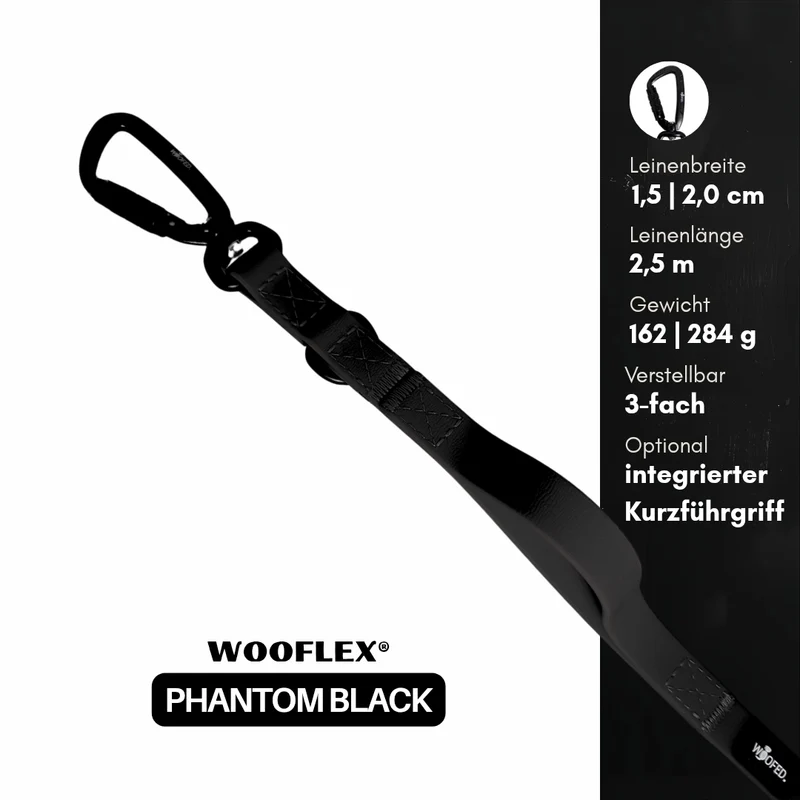 Führleine WOOFLEX® Pro verstellbar Phantom Black