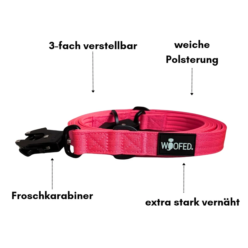Nylon Tactical Führleine Pink Bloom