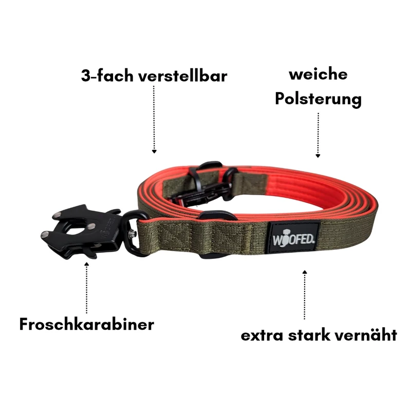 Nylon Tactical Führleine Hunter Glow