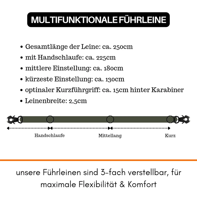Nylon Tactical Führleine Hunter Glow