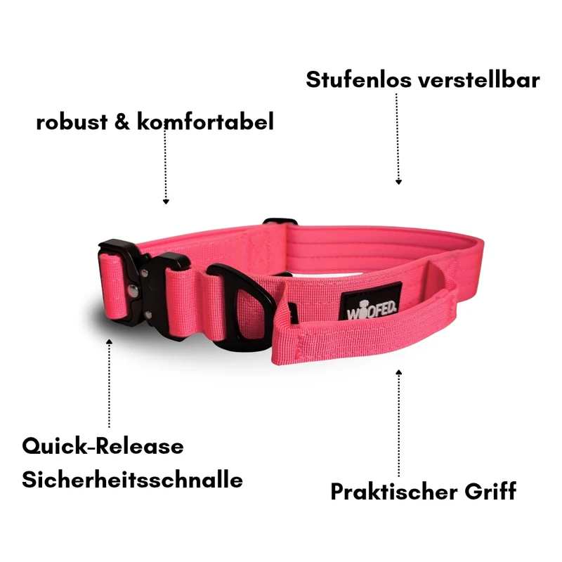 Nylon Tactical Halsband Pink Bloom - ultraleicht