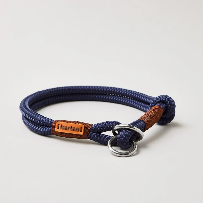 Zugstopp-Halsband Indigo Sea Kastanie