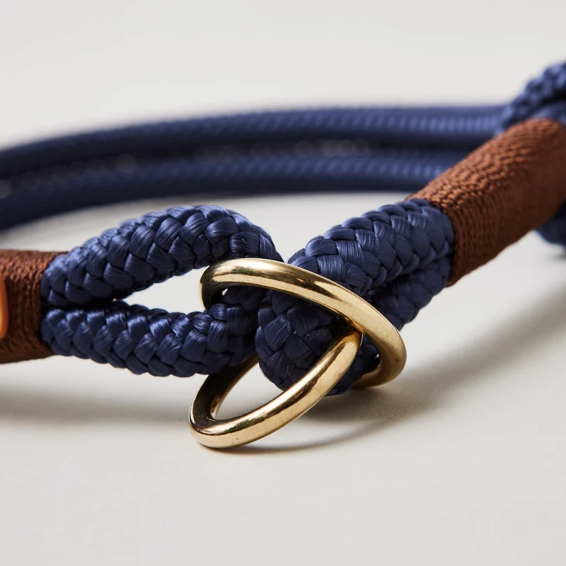 Zugstopp-Halsband Indigo Sea Kastanie