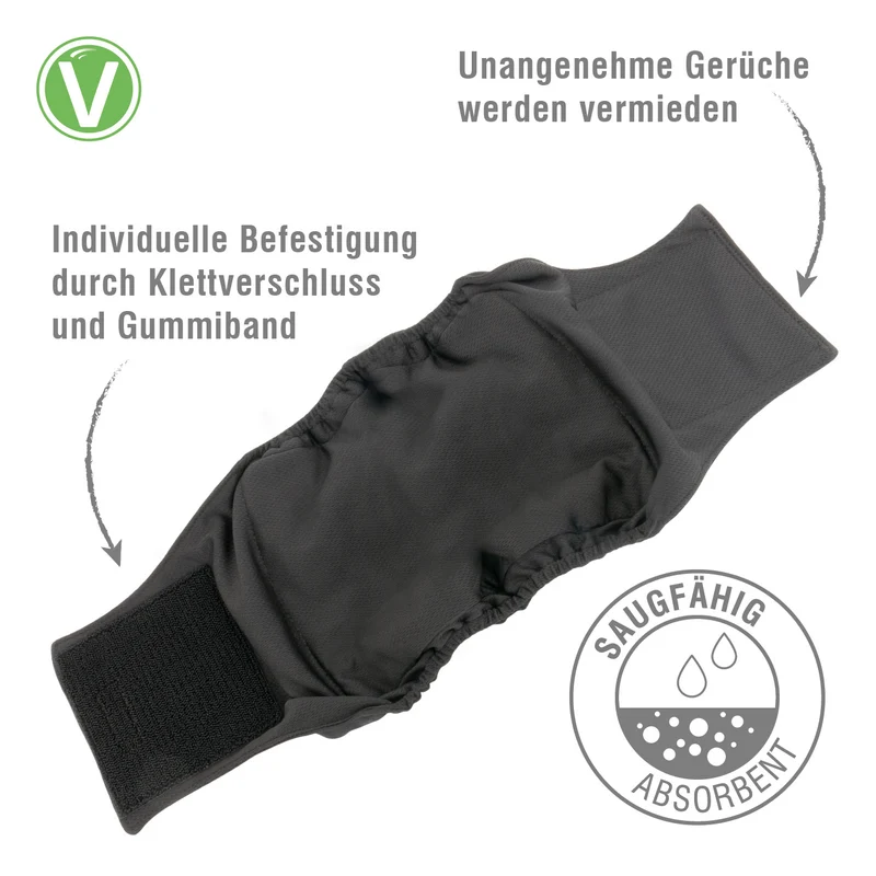 Waschbare Rüdenwindel Schwarz