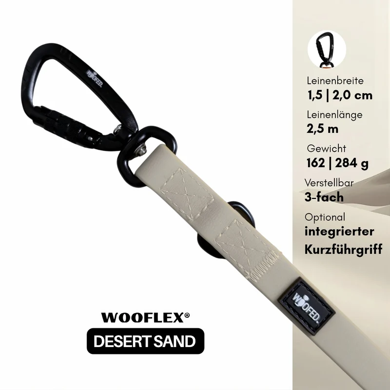 Führleine WOOFLEX® Pro verstellbar Desert Sand