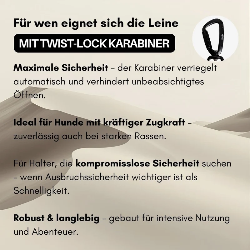 Führleine WOOFLEX® Pro verstellbar Desert Sand