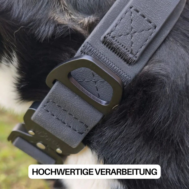 Halsband WOOFLEX® Tactical verstellbar mit Griff Phantom Black