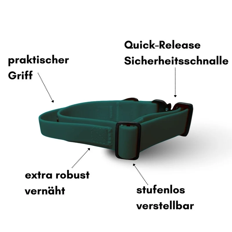 Halsband WOOFLEX® Tactical verstellbar mit Griff Hunting Green