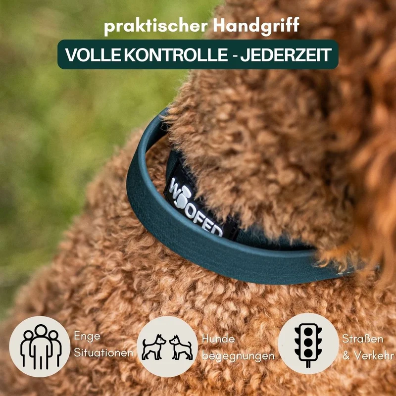 Halsband WOOFLEX® Tactical verstellbar mit Griff Hunting Green
