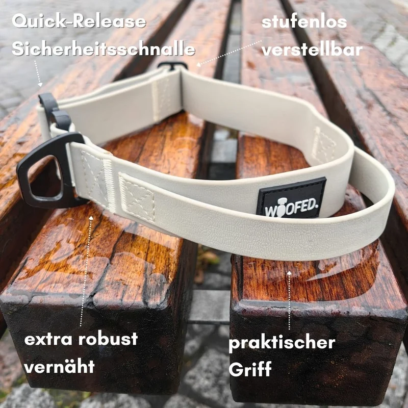 Halsband WOOFLEX® Tactical verstellbar mit Griff Desert Sand