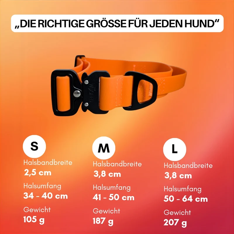 Halsband WOOFLEX® Tactical verstellbar mit Griff Sunset Orange