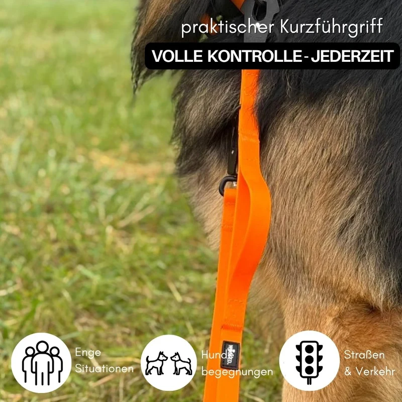 Führleine WOOFLEX® Tactical verstellbar Sunset Orange