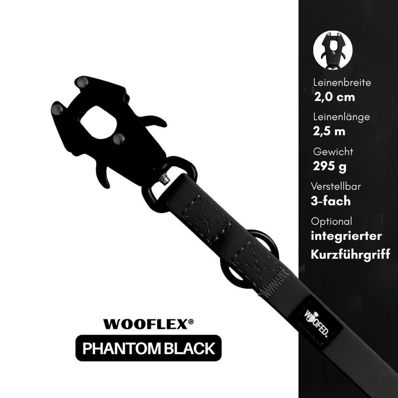 Führleine WOOFLEX® Tactical verstellbar Phantom Black