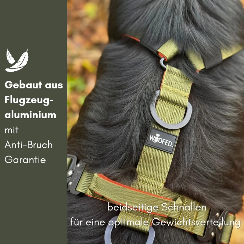 Y-Hundegeschirr 4fach-verstellbar mit Griff und Sicherheitsschnallen Hunter Glow - ultraleicht
