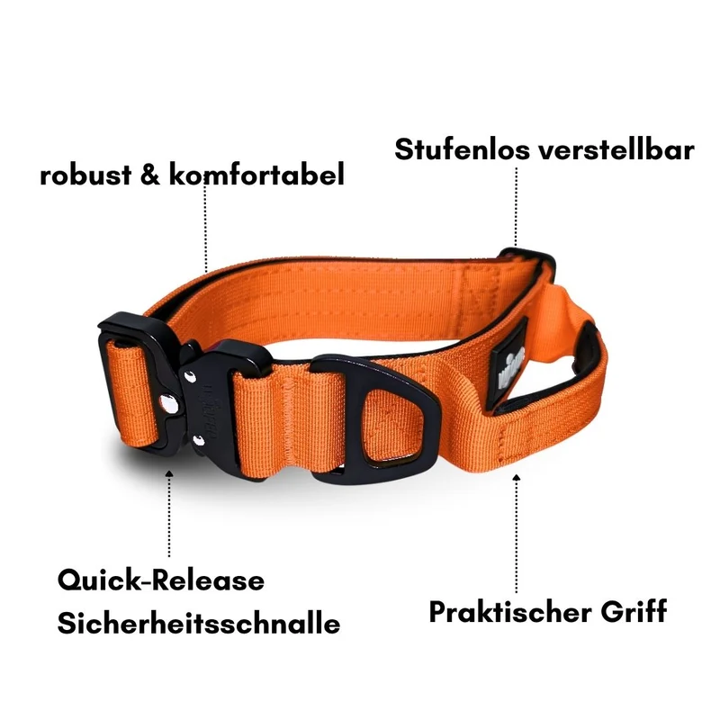 Nylon Tactical Halsband Safety Orange - ultraleicht