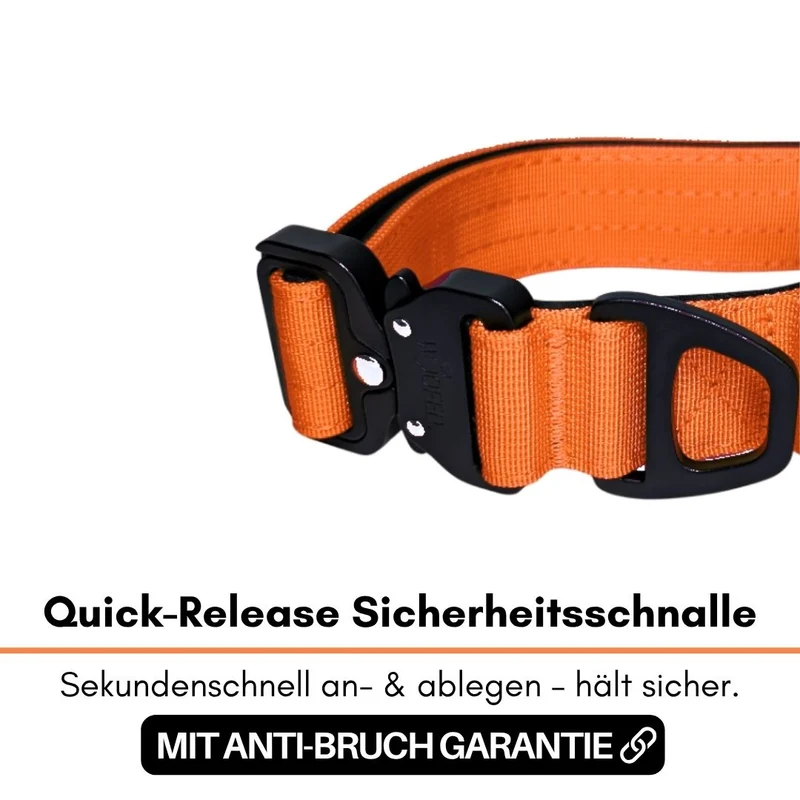 Nylon Tactical Halsband Safety Orange - ultraleicht