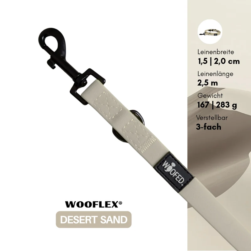 Führleine WOOFLEX® Classic verstellbar Desert Sand