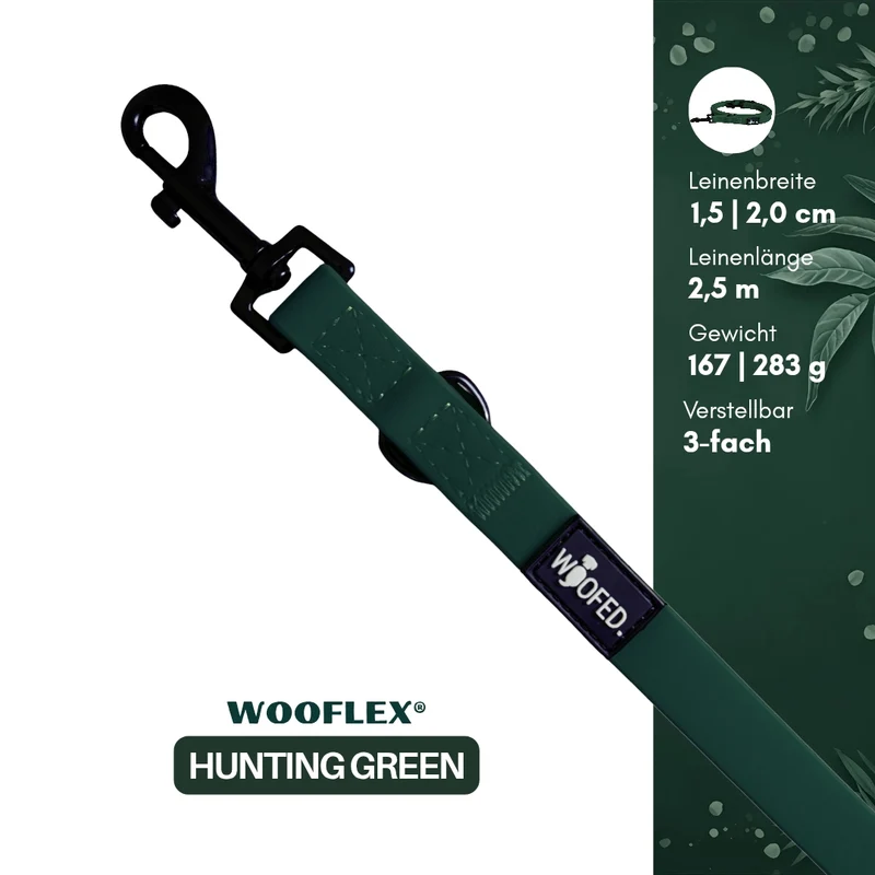 Führleine WOOFLEX® Classic verstellbar Hunting Green