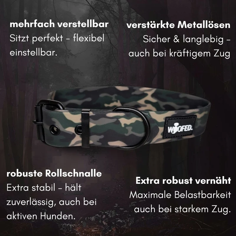 Halsband WOOFLEX® Classic verstellbar Woodland Camo