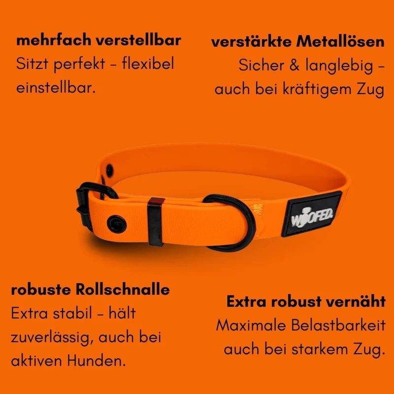 Halsband WOOFLEX® Classic verstellbar Sunset Orange
