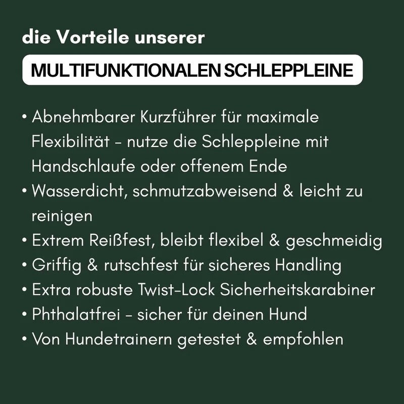 multifunktionale Schleppleine WOOFLEX® Hunting Green