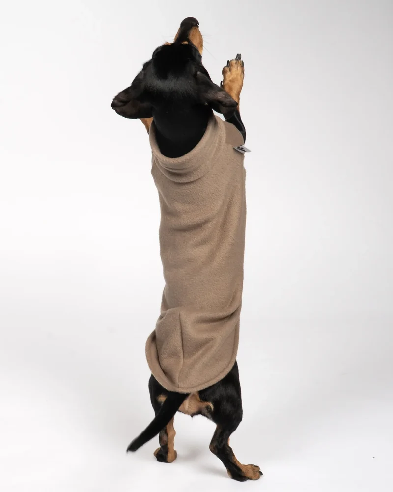 Fleece Shirt für Dackel Taupe