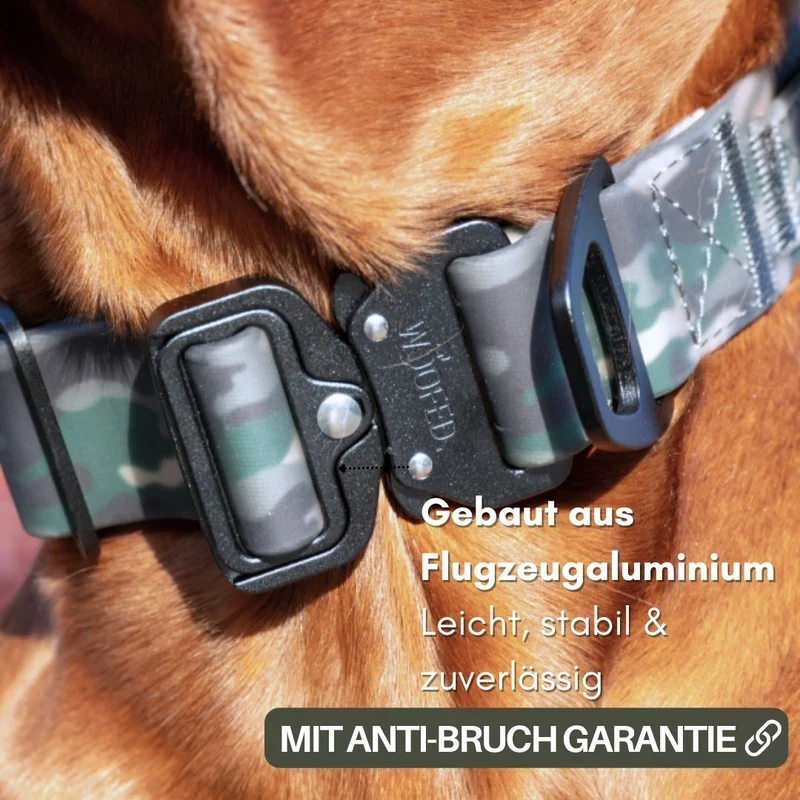 Halsband WOOFLEX® Tactical verstellbar mit Griff Woodland Camo