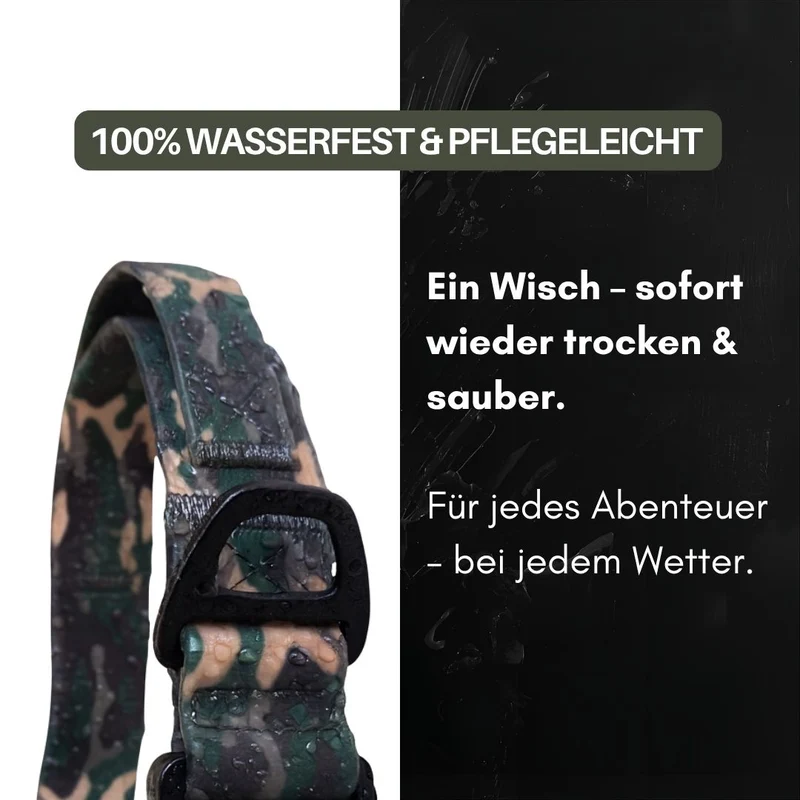 Halsband WOOFLEX® Tactical verstellbar mit Griff Woodland Camo