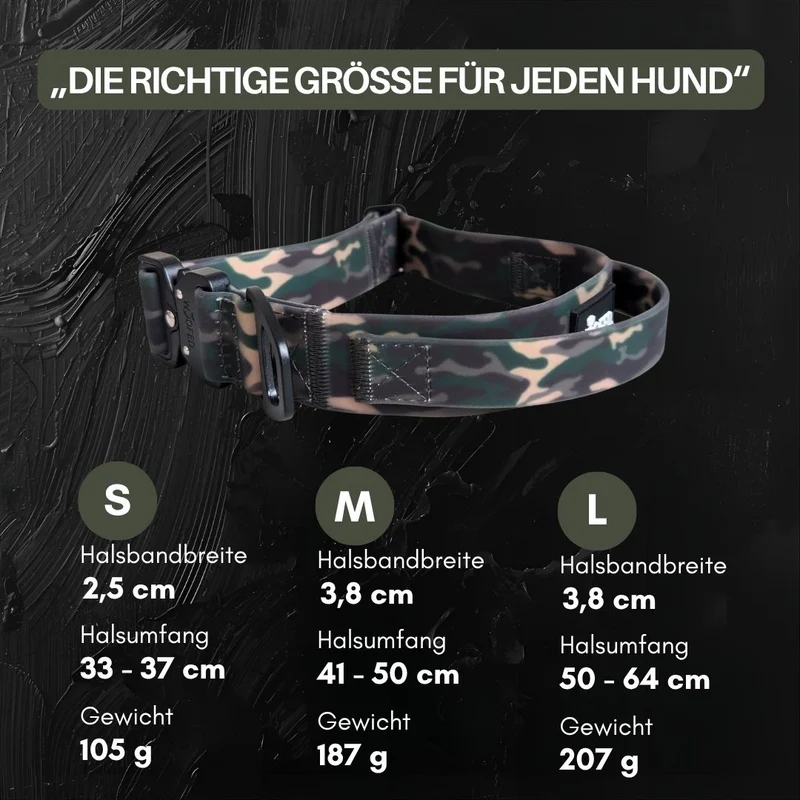 Halsband WOOFLEX® Tactical verstellbar mit Griff Woodland Camo